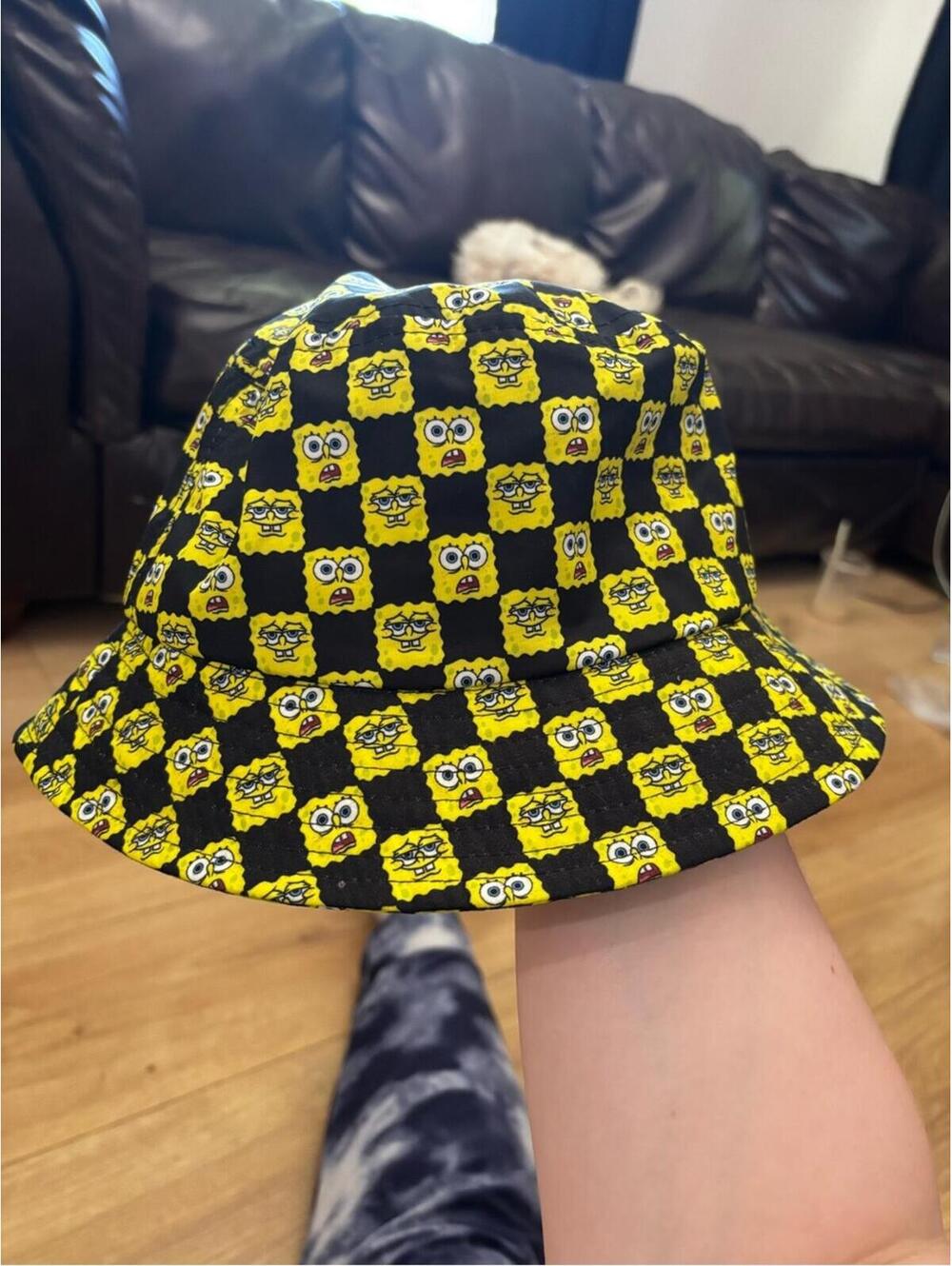 SpongeBob Checkerboard Yellow & Black Bucket Hat